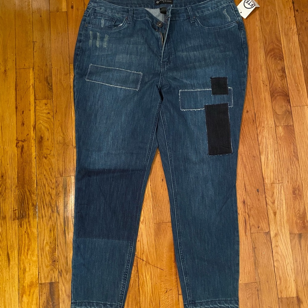 Blue patch jeans